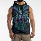 Suicide Prevention New Zealand Sleeveless Hoodie Aotearoa Maori Butterfly Mix Silver Fern - Aussie Hoodie