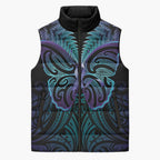 Suicide Prevention New Zealand Sleeveless Puffer Jacket Aotearoa Maori Butterfly Mix Silver Fern - Aussie Hoodie