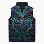 Suicide Prevention New Zealand Sleeveless Puffer Jacket Aotearoa Maori Butterfly Mix Silver Fern - Aussie Hoodie