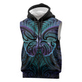 Suicide Prevention New Zealand Sleeveless Zip Hoodie Aotearoa Maori Butterfly Mix Silver Fern LT14