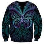 Suicide Prevention New Zealand Sweatshirt Aotearoa Maori Butterfly Mix Silver Fern - Aussie Hoodie