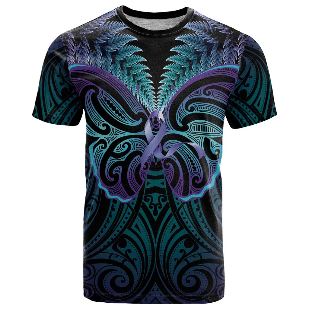 Suicide Prevention New Zealand T Shirt Aotearoa Maori Butterfly Mix Silver Fern - Aussie Hoodie