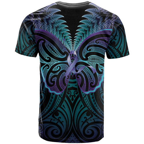 Suicide Prevention New Zealand T Shirt Aotearoa Maori Butterfly Mix Silver Fern - Aussie Hoodie
