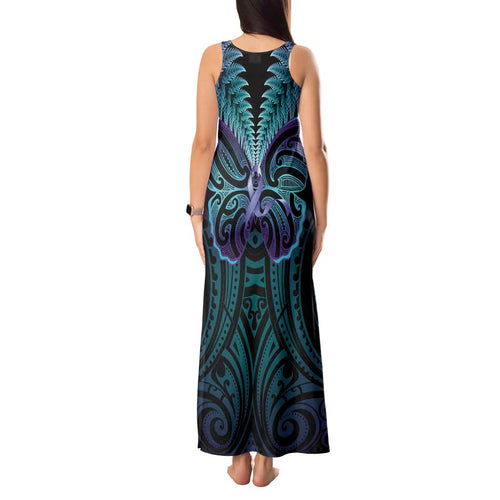 Suicide Prevention New Zealand Tank Maxi Dress Aotearoa Maori Butterfly Mix Silver Fern - Aussie Hoodie