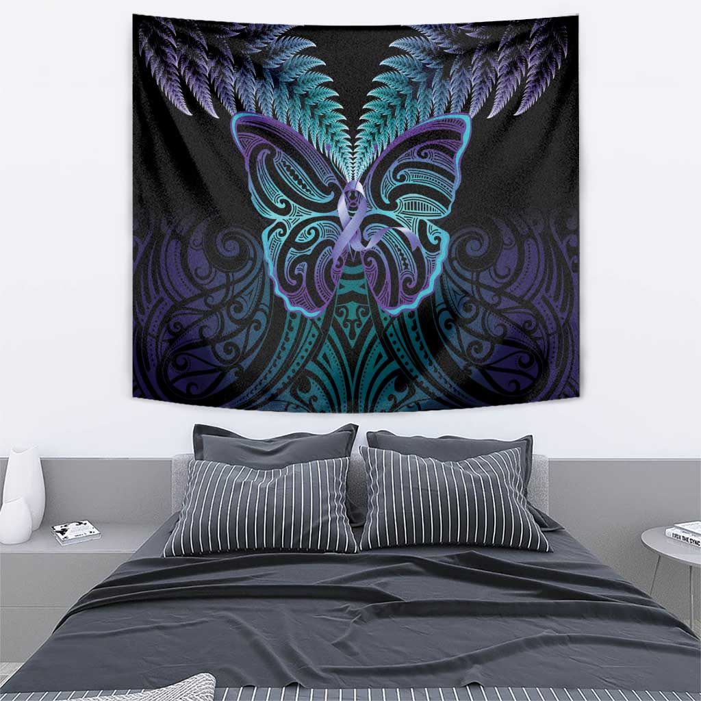 Suicide Prevention New Zealand Tapestry Aotearoa Maori Butterfly Mix Silver Fern - Aussie Hoodie