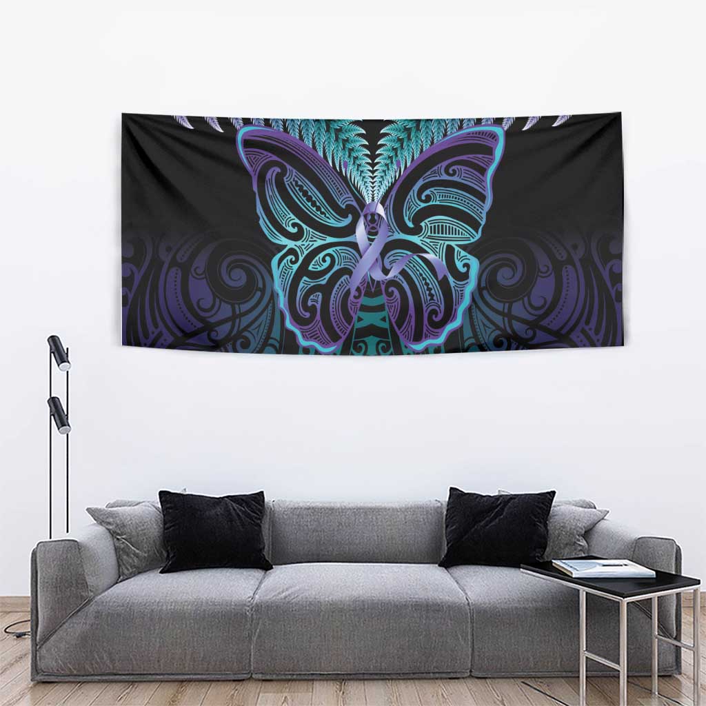Suicide Prevention New Zealand Tapestry Aotearoa Maori Butterfly Mix Silver Fern - Aussie Hoodie