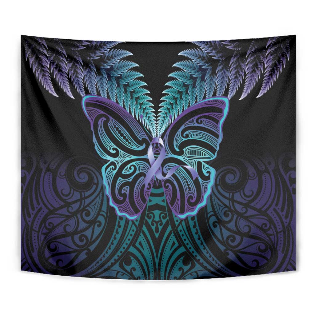 Suicide Prevention New Zealand Tapestry Aotearoa Maori Butterfly Mix Silver Fern - Aussie Hoodie