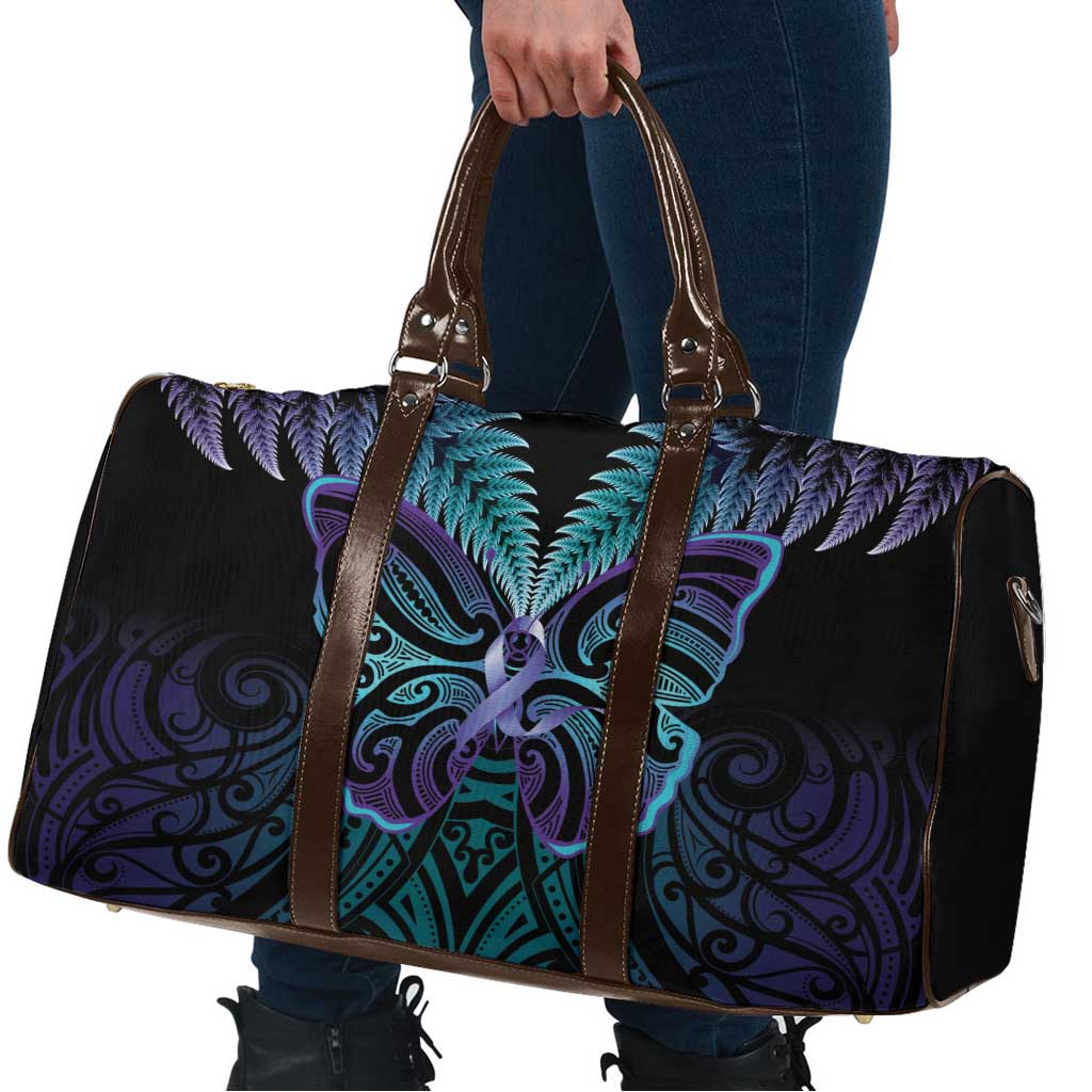 Suicide Prevention New Zealand Travel Bag Aotearoa Maori Butterfly Mix Silver Fern - Aussie Hoodie