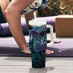 Suicide Prevention New Zealand Tumbler With Handle Aotearoa Maori Butterfly Mix Silver Fern - Aussie Hoodie