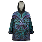 Suicide Prevention New Zealand Wearable Blanket Hoodie Aotearoa Maori Butterfly Mix Silver Fern - Aussie Hoodie