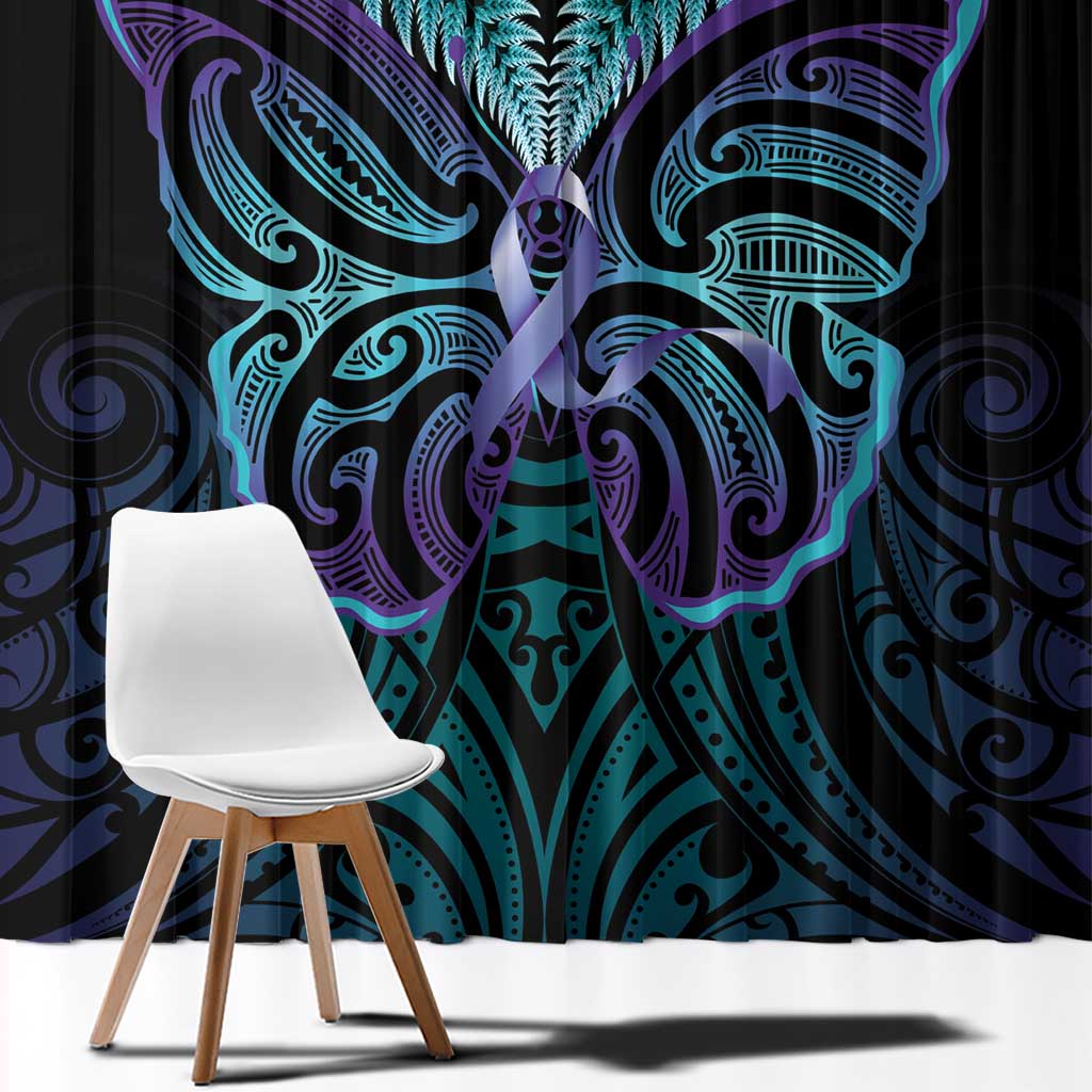 Suicide Prevention New Zealand Window Curtain Aotearoa Maori Butterfly Mix Silver Fern - Aussie Hoodie