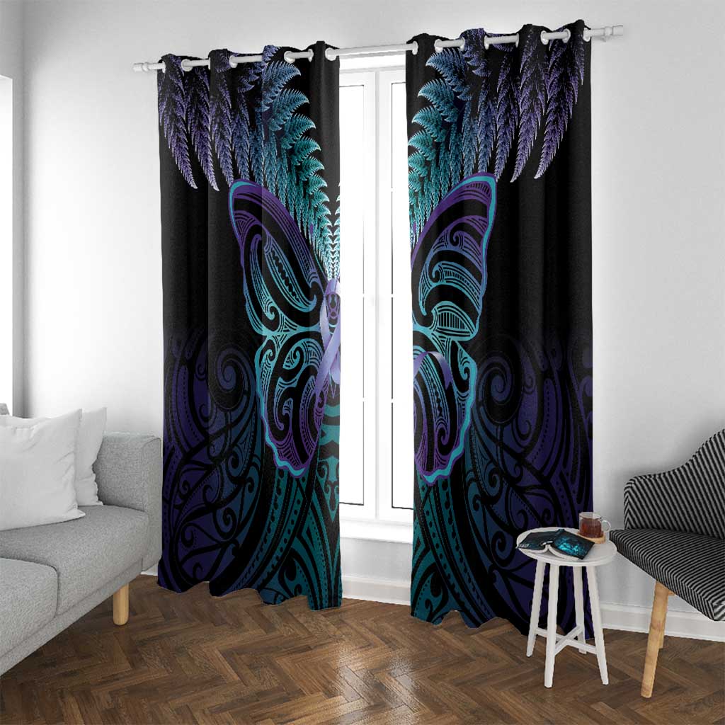 Suicide Prevention New Zealand Window Curtain Aotearoa Maori Butterfly Mix Silver Fern - Aussie Hoodie