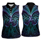 Suicide Prevention New Zealand Women Sleeveless Polo Shirt Aotearoa Maori Butterfly Mix Silver Fern - Aussie Hoodie