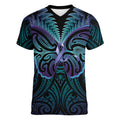 Suicide Prevention New Zealand Women V-Neck T-Shirt Aotearoa Maori Butterfly Mix Silver Fern - Aussie Hoodie