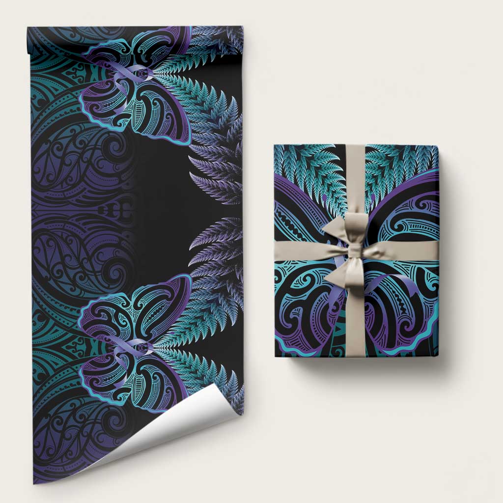 Suicide Prevention New Zealand Wrapping Paper Aotearoa Maori Butterfly Mix Silver Fern - Aussie Hoodie