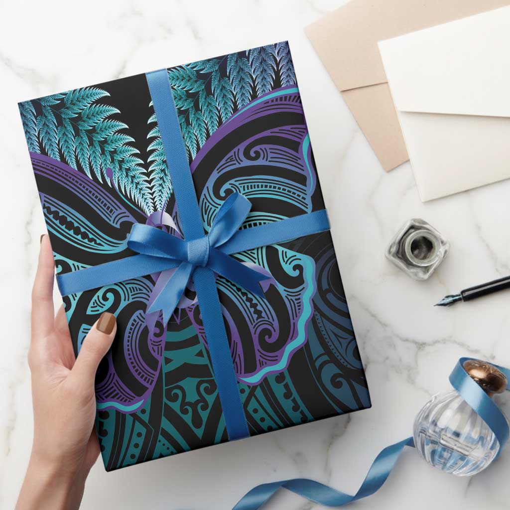Suicide Prevention New Zealand Wrapping Paper Aotearoa Maori Butterfly Mix Silver Fern - Aussie Hoodie