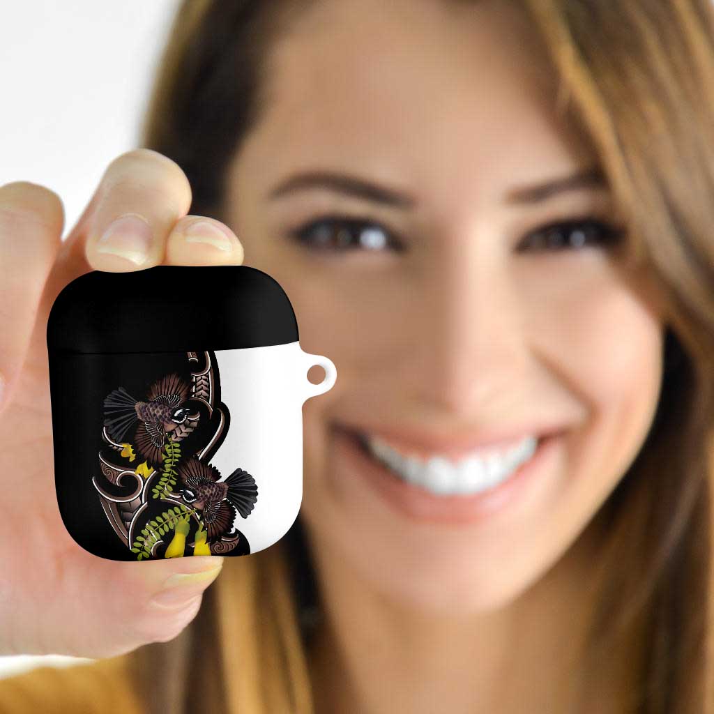 New Zealand Valentines Day AirPods Case Piwakawaka Lovers Maori Koru Tattoo - Aussie Hoodie