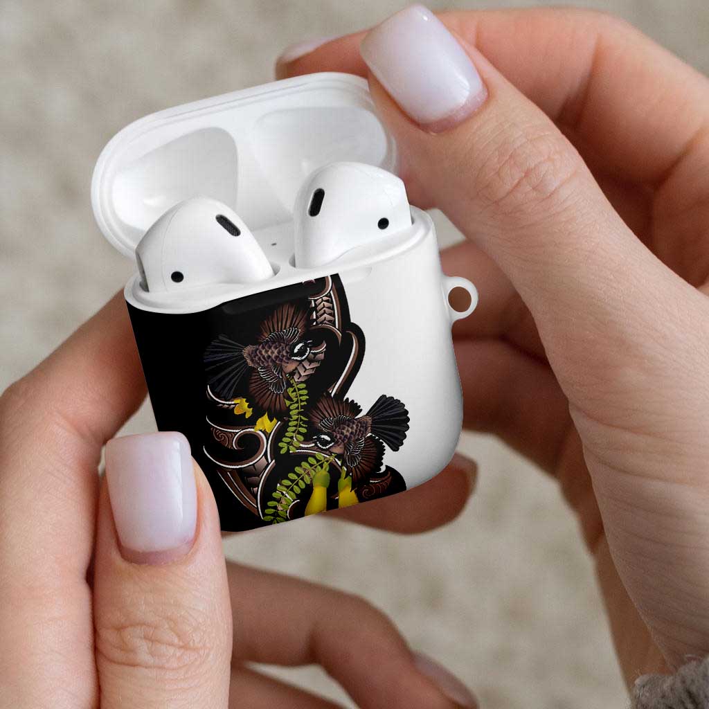 New Zealand Valentines Day AirPods Case Piwakawaka Lovers Maori Koru Tattoo - Aussie Hoodie