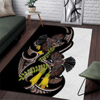 New Zealand Valentines Day Area Rug Piwakawaka Lovers Maori Koru Tattoo - Aussie Hoodie