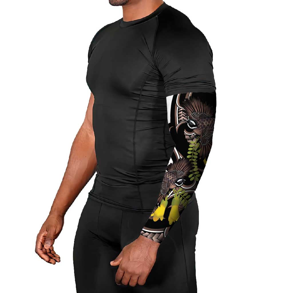 New Zealand Valentines Day Arm Sleeves Piwakawaka Lovers Maori Koru Tattoo - Aussie Hoodie