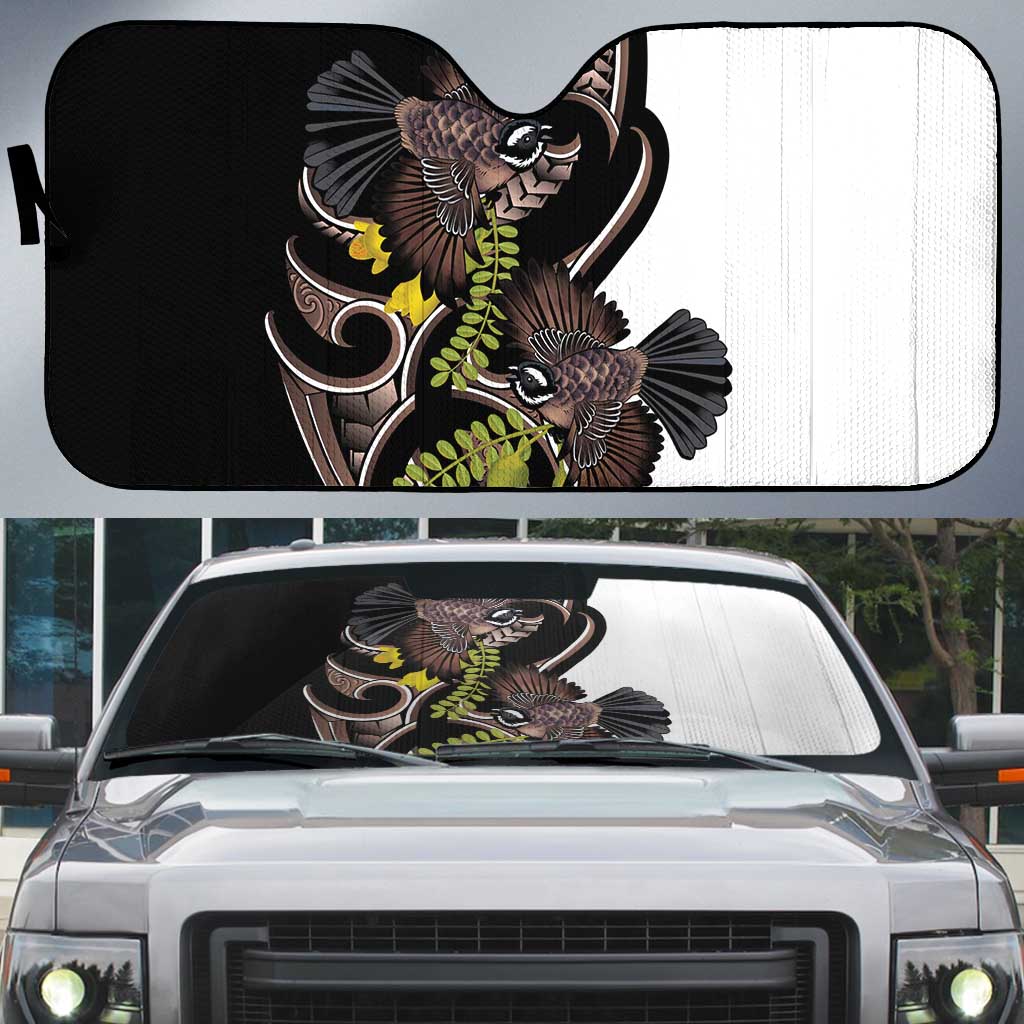 New Zealand Valentines Day Auto Sun Shade Piwakawaka Lovers Maori Koru Tattoo - Aussie Hoodie