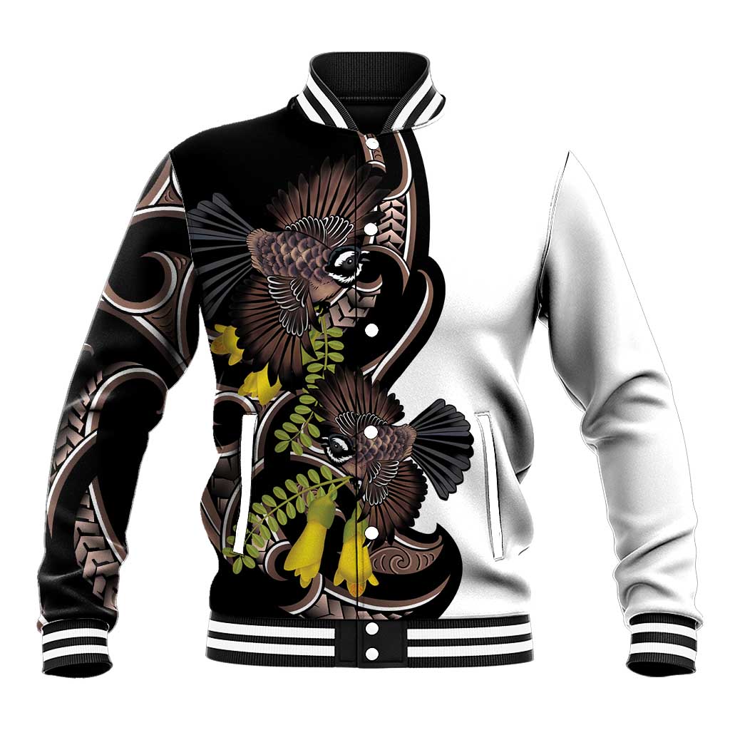 New Zealand Valentines Day Baseball Jacket Piwakawaka Lovers Maori Koru Tattoo - Aussie Hoodie