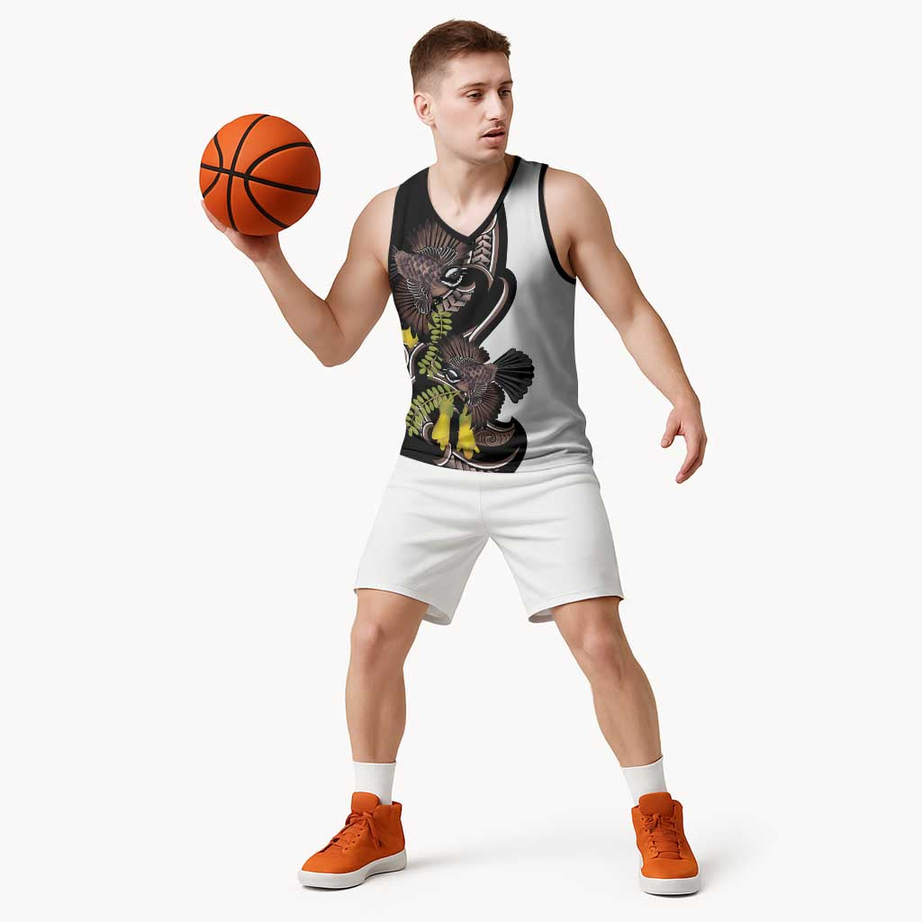 New Zealand Valentines Day Basketball Jersey Piwakawaka Lovers Maori Koru Tattoo - Aussie Hoodie
