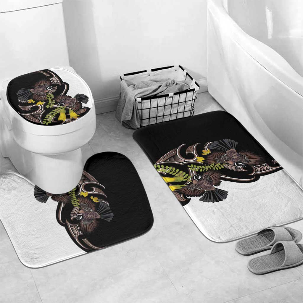 New Zealand Valentines Day Bathroom Set Piwakawaka Lovers Maori Koru Tattoo - Aussie Hoodie