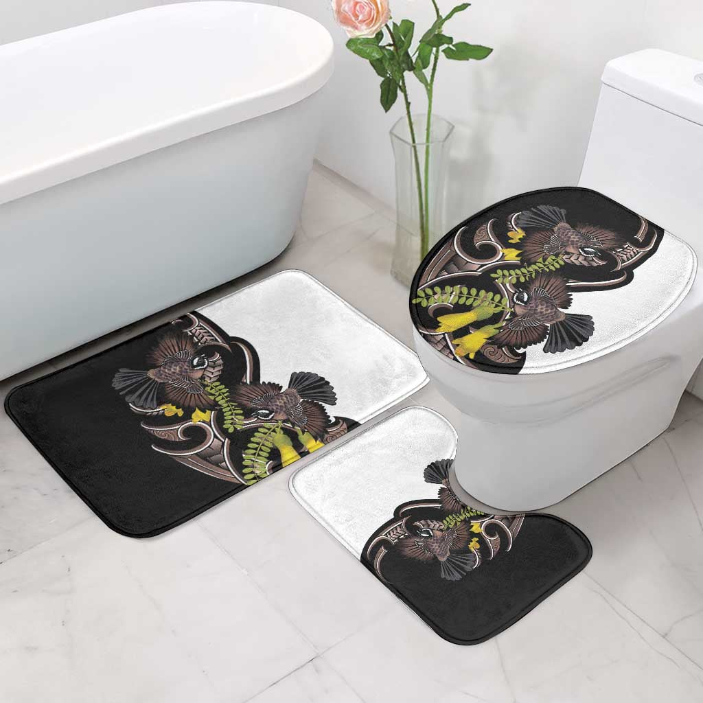 New Zealand Valentines Day Bathroom Set Piwakawaka Lovers Maori Koru Tattoo - Aussie Hoodie