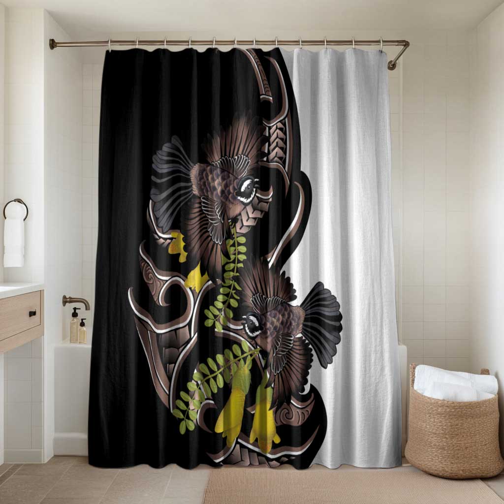 New Zealand Valentines Day Bathroom Set Piwakawaka Lovers Maori Koru Tattoo - Aussie Hoodie