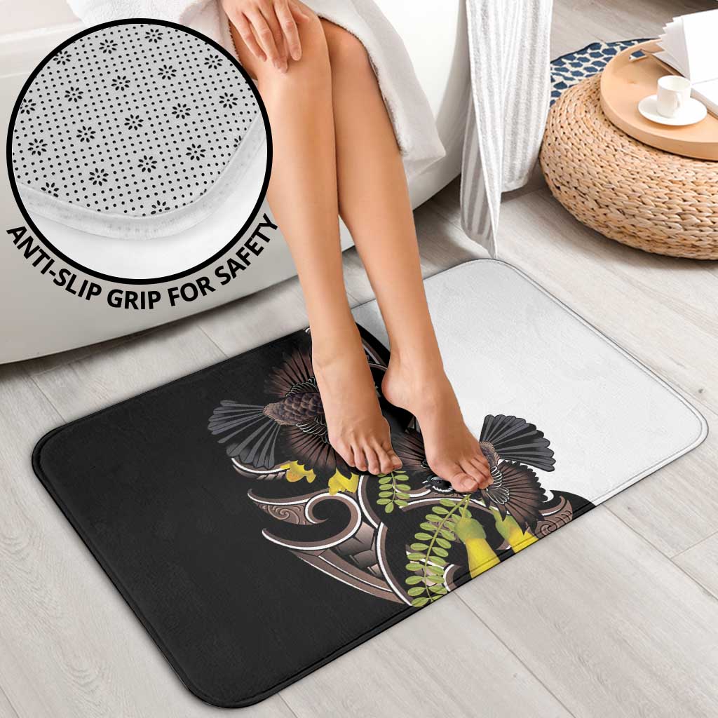 New Zealand Valentines Day Bathroom Set Piwakawaka Lovers Maori Koru Tattoo - Aussie Hoodie