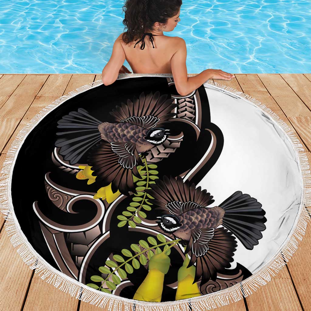 New Zealand Valentines Day Beach Blanket Piwakawaka Lovers Maori Koru Tattoo - Aussie Hoodie