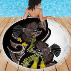 New Zealand Valentines Day Beach Blanket Piwakawaka Lovers Maori Koru Tattoo - Aussie Hoodie