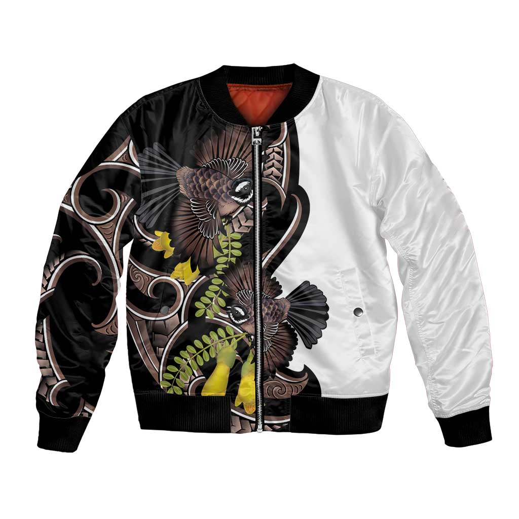 New Zealand Valentines Day Bomber Jacket Piwakawaka Lovers Maori Koru Tattoo - Aussie Hoodie