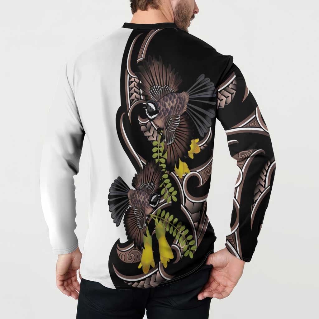 New Zealand Valentines Day Button Sweatshirt Piwakawaka Lovers Maori Koru Tattoo - Aussie Hoodie