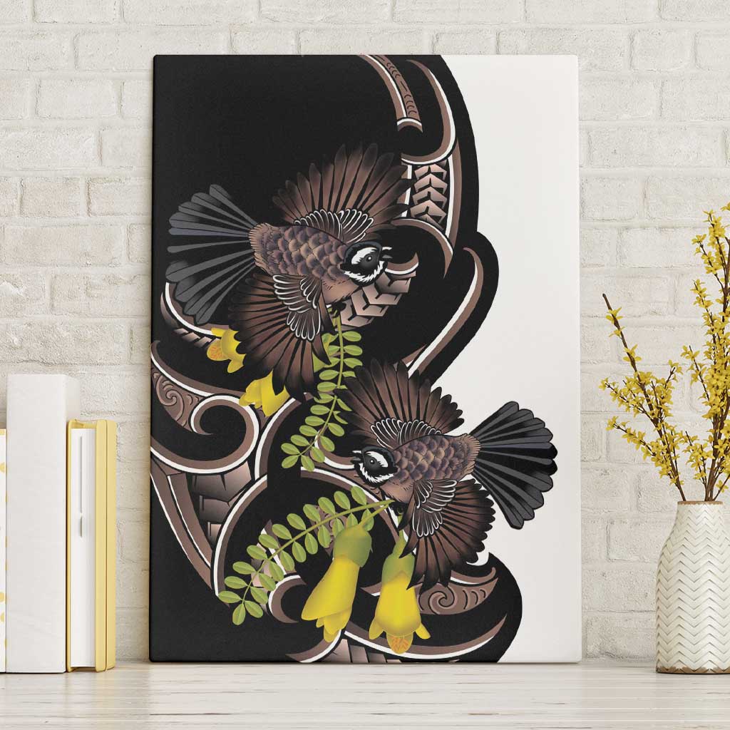 New Zealand Valentines Day Canvas Wall Art Piwakawaka Lovers Maori Koru Tattoo - Aussie Hoodie