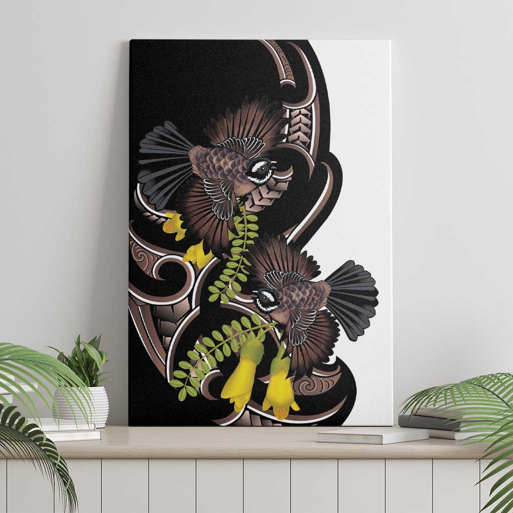 New Zealand Valentines Day Canvas Wall Art Piwakawaka Lovers Maori Koru Tattoo - Aussie Hoodie