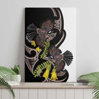 New Zealand Valentines Day Canvas Wall Art Piwakawaka Lovers Maori Koru Tattoo - Aussie Hoodie