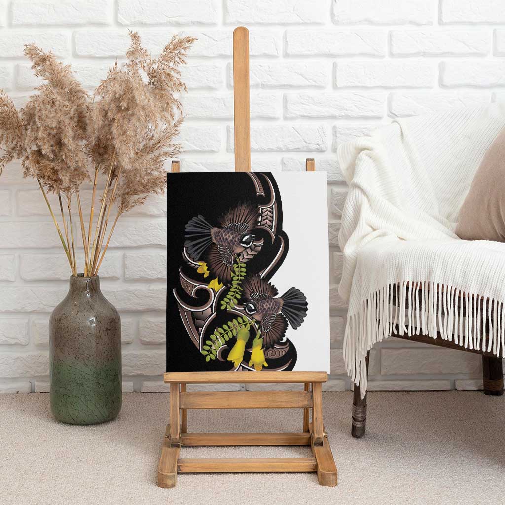 New Zealand Valentines Day Canvas Wall Art Piwakawaka Lovers Maori Koru Tattoo - Aussie Hoodie