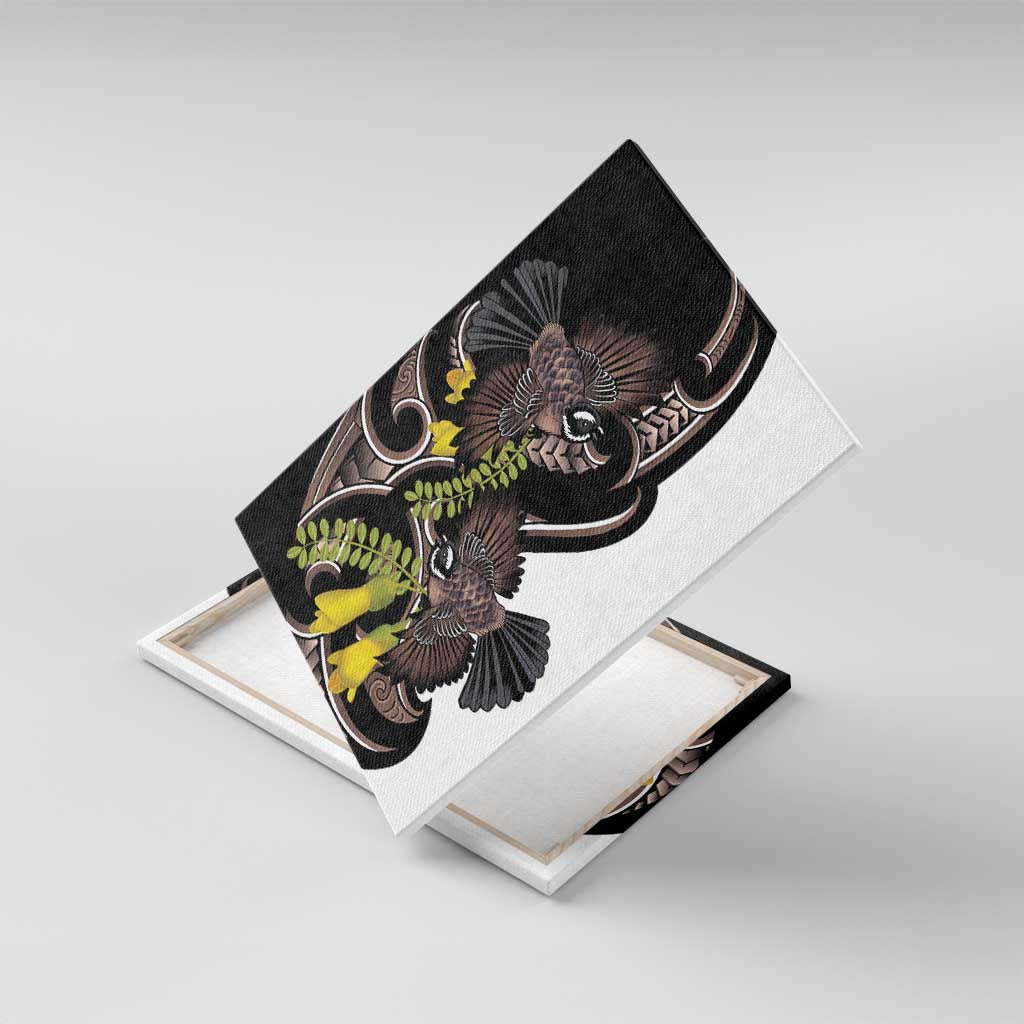 New Zealand Valentines Day Canvas Wall Art Piwakawaka Lovers Maori Koru Tattoo - Aussie Hoodie