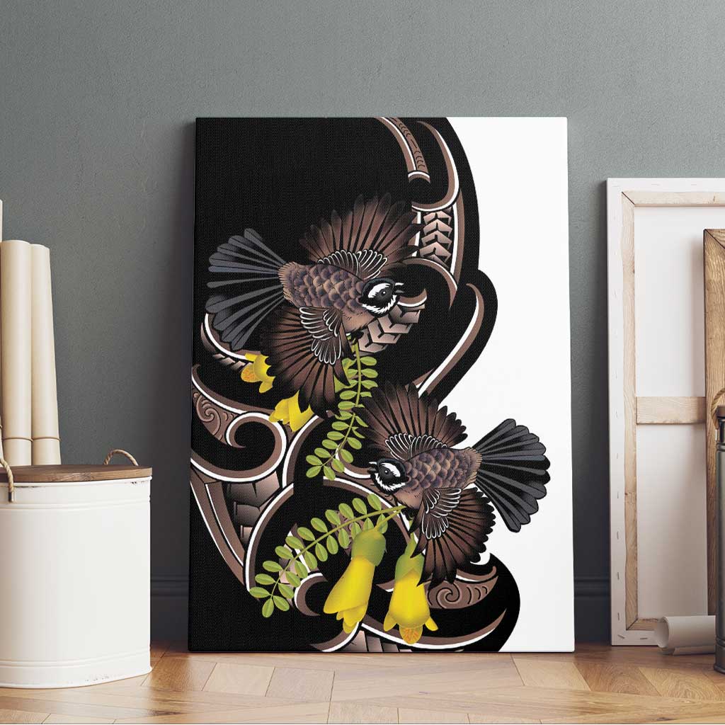 New Zealand Valentines Day Canvas Wall Art Piwakawaka Lovers Maori Koru Tattoo - Aussie Hoodie
