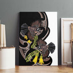 New Zealand Valentines Day Canvas Wall Art Piwakawaka Lovers Maori Koru Tattoo - Aussie Hoodie
