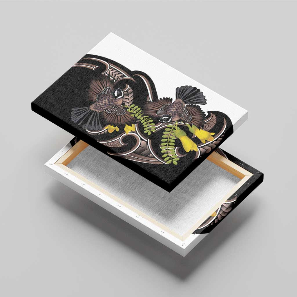 New Zealand Valentines Day Canvas Wall Art Piwakawaka Lovers Maori Koru Tattoo - Aussie Hoodie