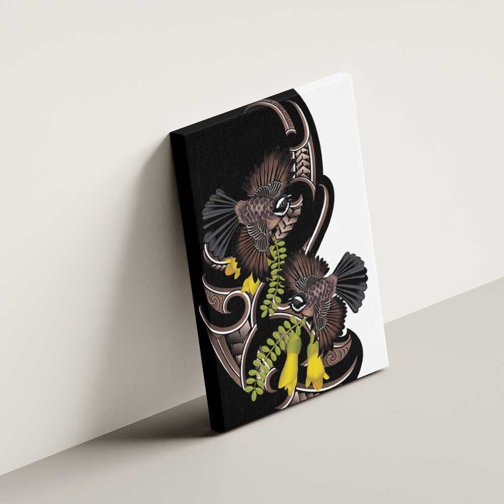 New Zealand Valentines Day Canvas Wall Art Piwakawaka Lovers Maori Koru Tattoo - Aussie Hoodie