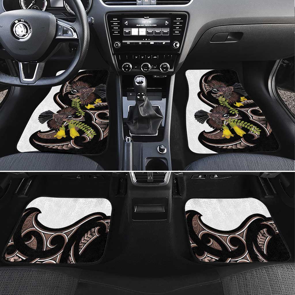New Zealand Valentines Day Car Mats Piwakawaka Lovers Maori Koru Tattoo - Aussie Hoodie