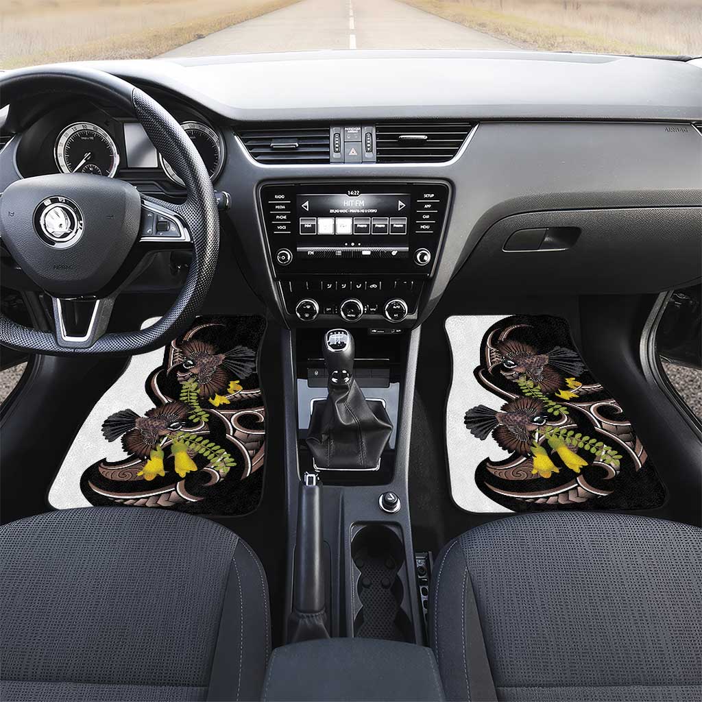 New Zealand Valentines Day Car Mats Piwakawaka Lovers Maori Koru Tattoo - Aussie Hoodie