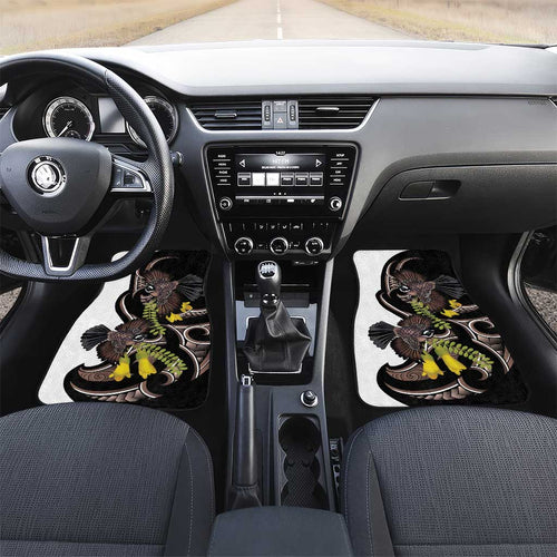 New Zealand Valentines Day Car Mats Piwakawaka Lovers Maori Koru Tattoo - Aussie Hoodie