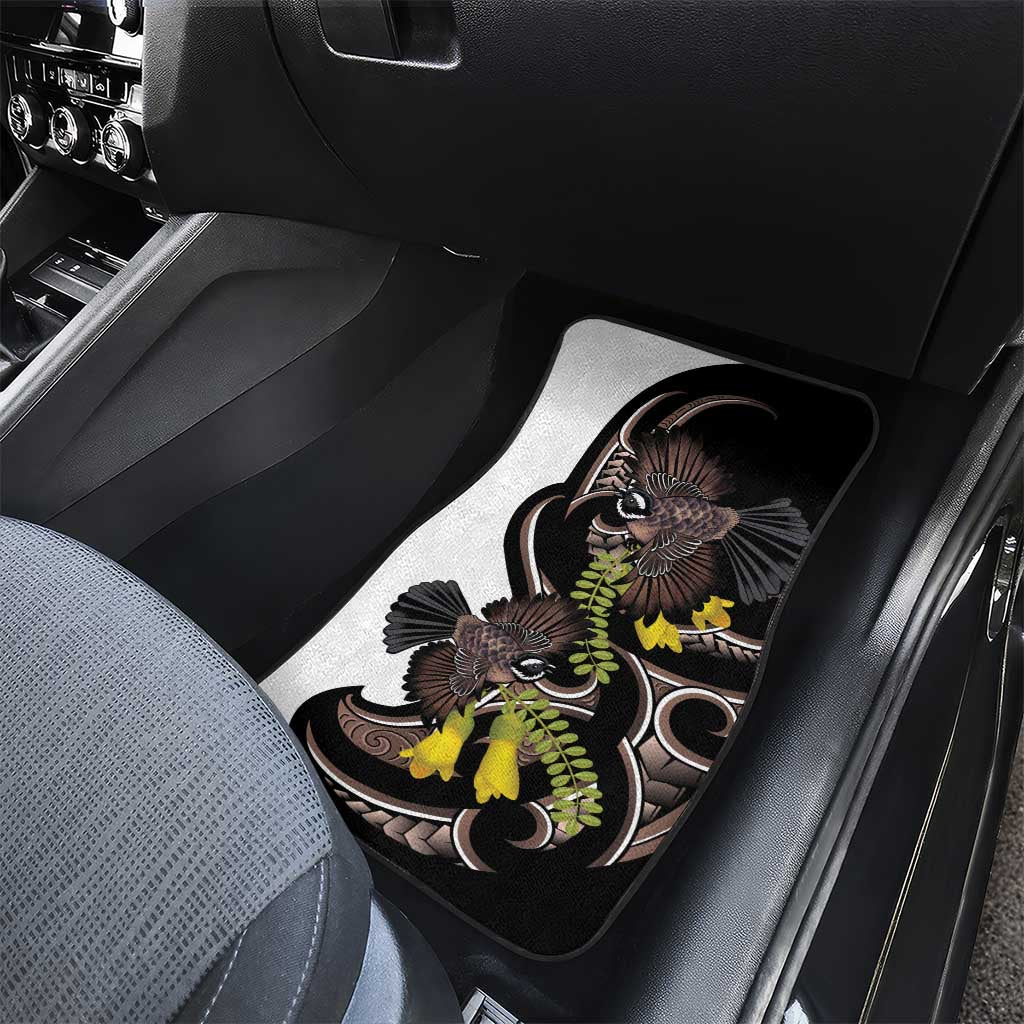New Zealand Valentines Day Car Mats Piwakawaka Lovers Maori Koru Tattoo - Aussie Hoodie