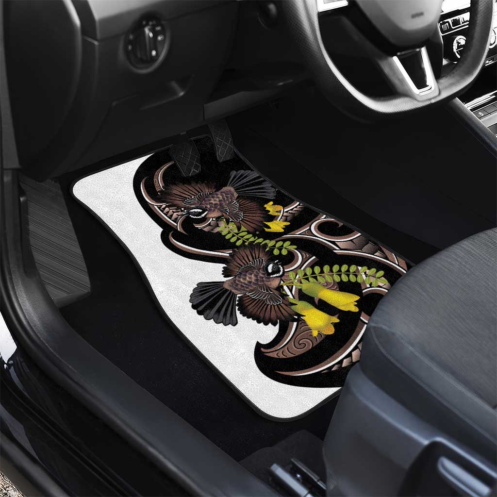 New Zealand Valentines Day Car Mats Piwakawaka Lovers Maori Koru Tattoo - Aussie Hoodie