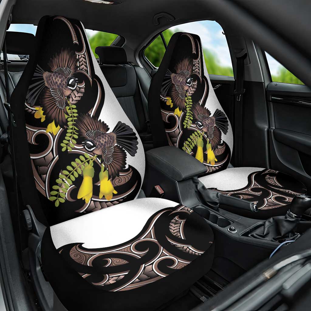 New Zealand Valentines Day Car Seat Cover Piwakawaka Lovers Maori Koru Tattoo - Aussie Hoodie